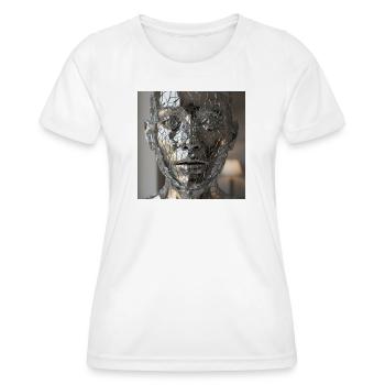 Sculpture corporelle à facettes - T-shirt sport Femme - blanc - Devant - AI Model Female 172 dark (172cm)