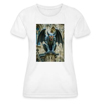 Gargouille, démon de pierre ailé gardant le gothique - T-shirt sport Femme - blanc - Devant - AI Model Female 172 dark (172cm)