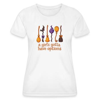 Witch Broomstick Magic Quote Design - Women's Functional T-Shirt - white - Front - AI Model Female 172 dark (172cm)