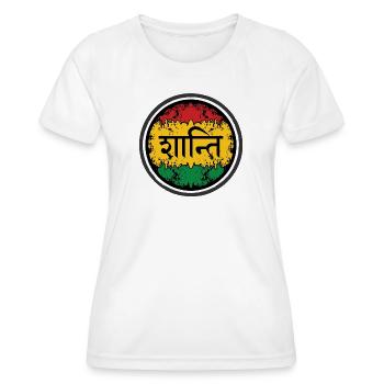Frieden auf Reggaesymbol - Frauen Funktions-T-Shirt - Weiß - Vorne - AI Model Female 172 dark (172cm)
