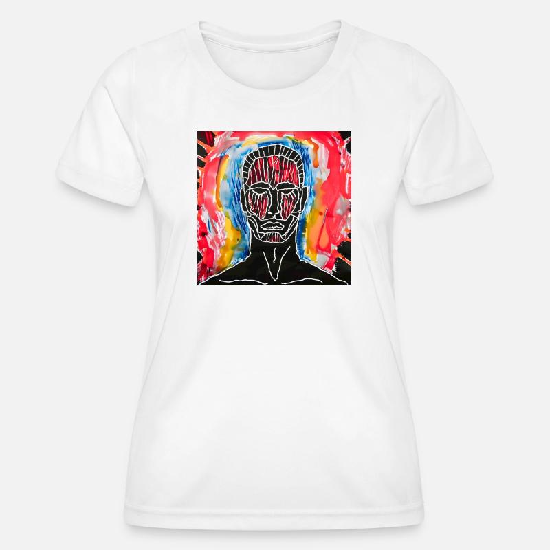 Abstract portrait in bright colors - Women's Functional T-Shirt - white
