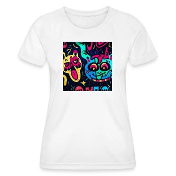 Illustration avec Monstres Colorés - T-shirt sport Femme - blanc - Devant - AI Model Female 172 dark (172cm)
