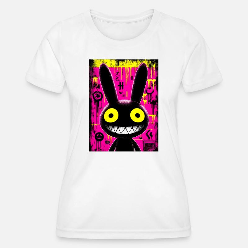 Bunny Black Urban Graffiti - Women's Functional T-Shirt - white