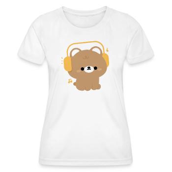 Entzückender Bär mit Kopfhörer-Design - Frauen Funktions-T-Shirt - Weiß - Vorne - AI Model Female 172 dark (172cm)