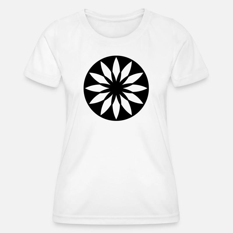 Stellar Bloom – Crop Circle Mandala - Women's Functional T-Shirt - white