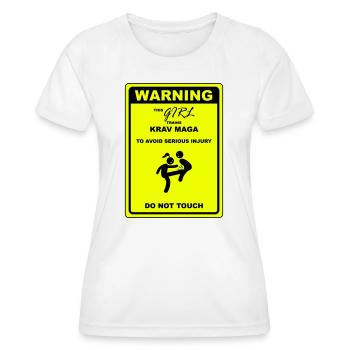 Warnung! Dieses Mädchen macht Krav Maga - Frauen Funktions-T-Shirt - Weiß - Vorne - AI Model Female 172 dark (172cm)