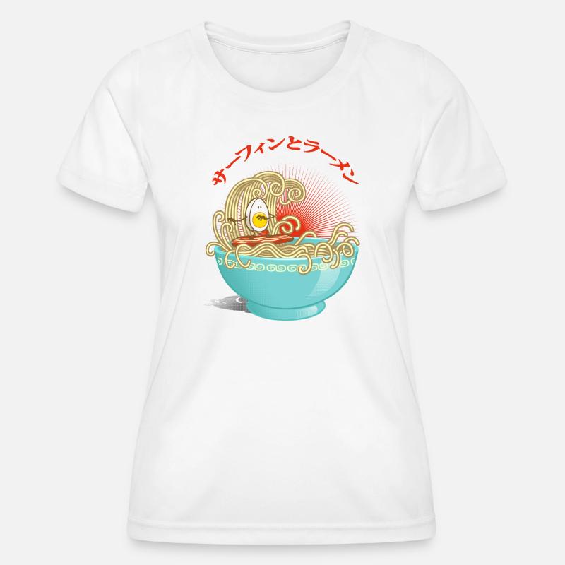 Surf and ramen - Women's Functional T-Shirt - white