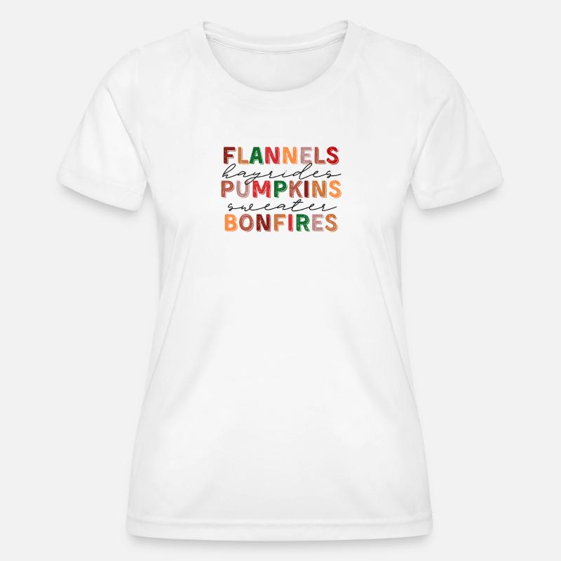 🍂 Flannels, Pumpkins & Bonfires – Fall Vibes - Women's Functional T-Shirt - white