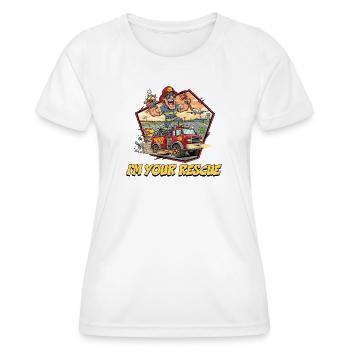 Rescue Firefighter Abenteuer-Design - Frauen Funktions-T-Shirt - Weiß - Vorne - AI Model Female 172 dark (172cm)