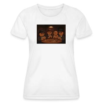 Heimliches Pokern im Jazzclub der Lebkuchen - Frauen Funktions-T-Shirt - Weiß - Vorne - AI Model Female 172 dark (172cm)