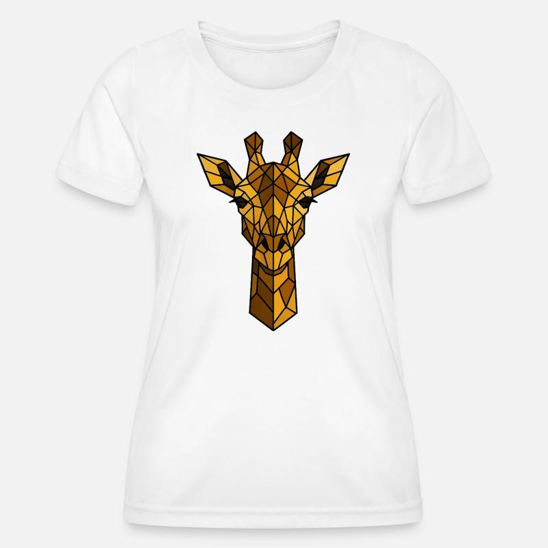 Geometric Giraffe Illustration - Women's Functional T-Shirt - white