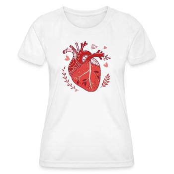 Anatomisches Herz im modernen Stil - Frauen Funktions-T-Shirt - Weiß - Vorne - AI Model Female 172 dark (172cm)