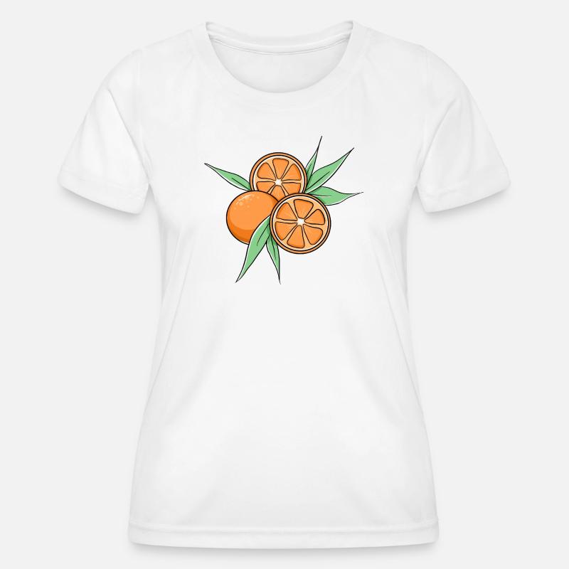Fresh Orange Citrus Fruit Illustration - Women's Functional T-Shirt - white