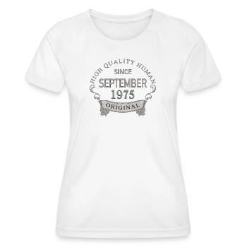 Since_September_1975 - Women's Functional T-Shirt - white - Front - AI Model Female 172 dark (172cm)