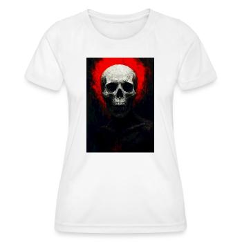 Crâne en braise rouge - T-shirt sport Femme - blanc - Devant - AI Model Female 172 dark (172cm)