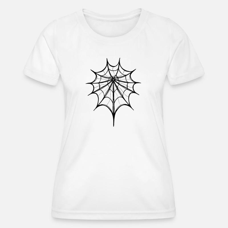 Abstract Spider Web – Line Art - Women's Functional T-Shirt - white