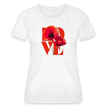 Vivid Poppy Flower Art Design - Women's Functional T-Shirt - white - Front - AI Model Female 172 dark (172cm)