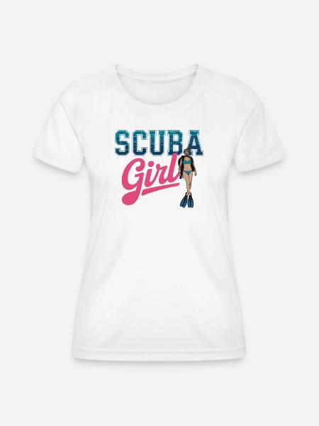 Scuba Girl Tauch-Design - Frauen Funktions-T-Shirt - Weiß