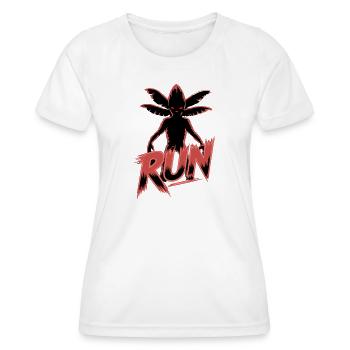 Conception de graffiti d’araignée en fuite - T-shirt sport Femme - blanc - Devant - AI Model Female 172 dark (172cm)