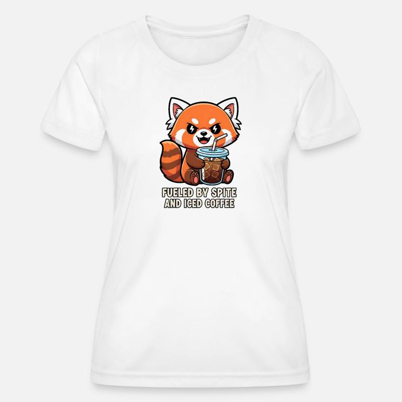 Cheeky Raccoon Coffee Meme Design - Women's Functional T-Shirt - white