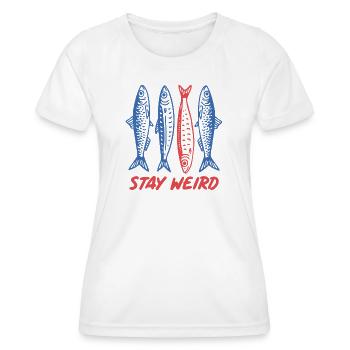 Les sardines restent bizarres - T-shirt sport Femme - blanc - Devant - AI Model Female 172 dark (172cm)