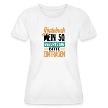 Cadeau amusant pour un 50e anniversaire - T-shirt sport Femme - blanc - Devant - AI Model Female 172 dark (172cm)
