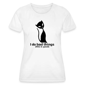 Schwarze Katze – Sexy, Frech & Kultig - Frauen Funktions-T-Shirt - Weiß - Vorne - AI Model Female 172 dark (172cm)