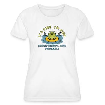 Humorous frog on swollen root - Women's Functional T-Shirt - white - Front - AI Model Female 172 dark (172cm)