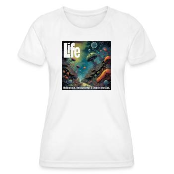 La vie, elle est partout - T-shirt sport Femme - blanc - Devant - AI Model Female 172 dark (172cm)