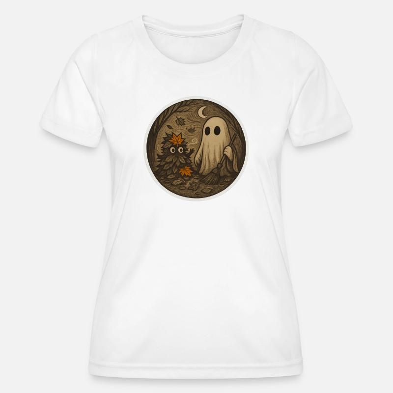 Ghostly Forest Night Illustration - Women's Functional T-Shirt - white