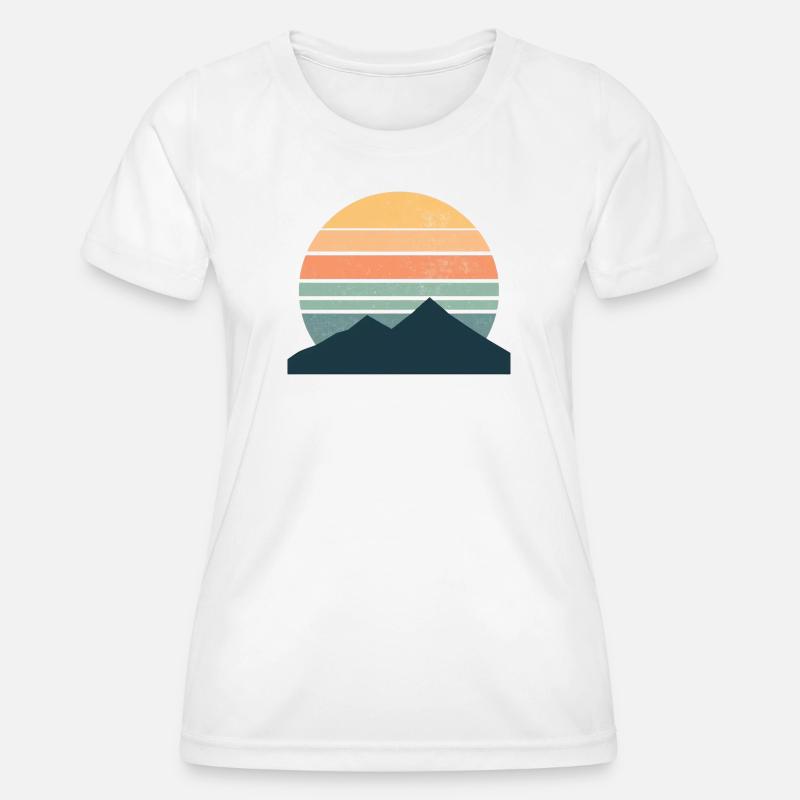 Minimalist mountain sunset - Women's Functional T-Shirt - white