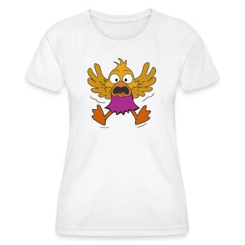 Le Petit Canard remarqua le spectateur - T-shirt sport Femme - blanc - Devant - AI Model Female 172 dark (172cm)