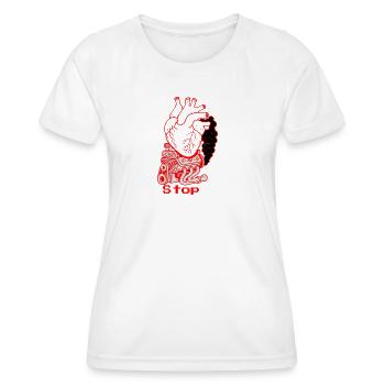 Traffic message Heart Attack - Women's Functional T-Shirt - white - Front - AI Model Female 172 dark (172cm)