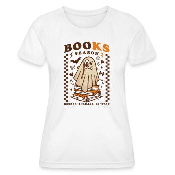 Livres Saison Mignon Fantôme – Horreur Thriller Fantasy - T-shirt sport Femme - blanc - Devant - AI Model Female 172 dark (172cm)