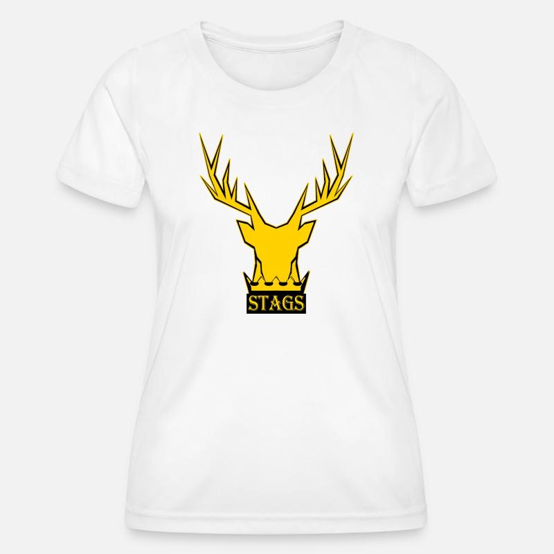 Golden Stag Crown Logo - Women's Functional T-Shirt - white