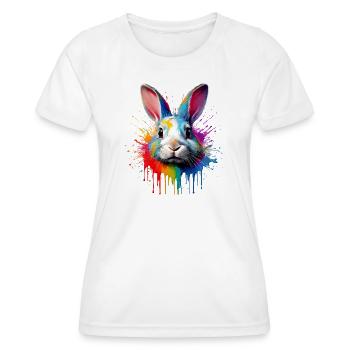 Kaninchen Farbschleier - Frauen Funktions-T-Shirt - Weiß - Vorne - AI Model Female 172 dark (172cm)