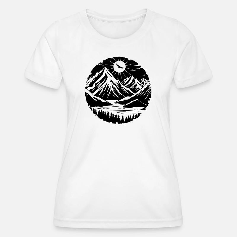 Mountain Landscape Silhouette - Women's Functional T-Shirt - white