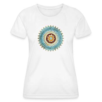 Circle Mandala Vintage Texture - Women's Functional T-Shirt - white - Front - AI Model Female 172 dark (172cm)