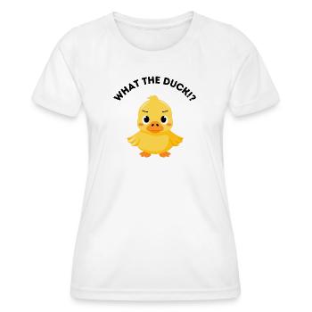 What the Duck - Canard en colère drôle - T-shirt sport Femme - blanc - Devant - AI Model Female 172 dark (172cm)