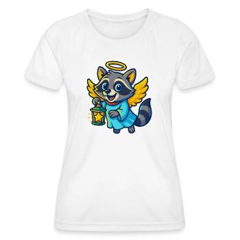 Angel Raccoon Christmas Design - Women's Functional T-Shirt - white - Front - AI Model Female 172 dark (172cm)