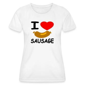 Bratwurst - Frauen Funktions-T-Shirt - Weiß - Vorne - AI Model Female 172 dark (172cm)