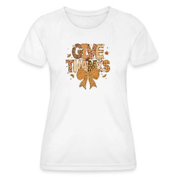 Patchwork Dankbarkeit Herbst - Frauen Funktions-T-Shirt - Weiß - Vorne - AI Model Female 172 dark (172cm)