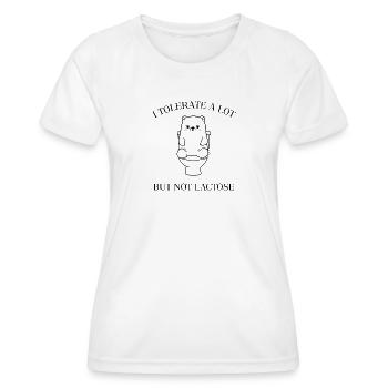 Sad Teddy – No Lactose Fun - Women's Functional T-Shirt - white - Front - AI Model Female 172 dark (172cm)