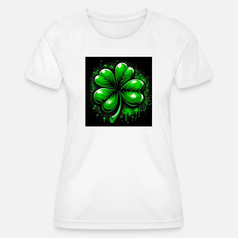 Four-leaf clover - Women's Functional T-Shirt - white