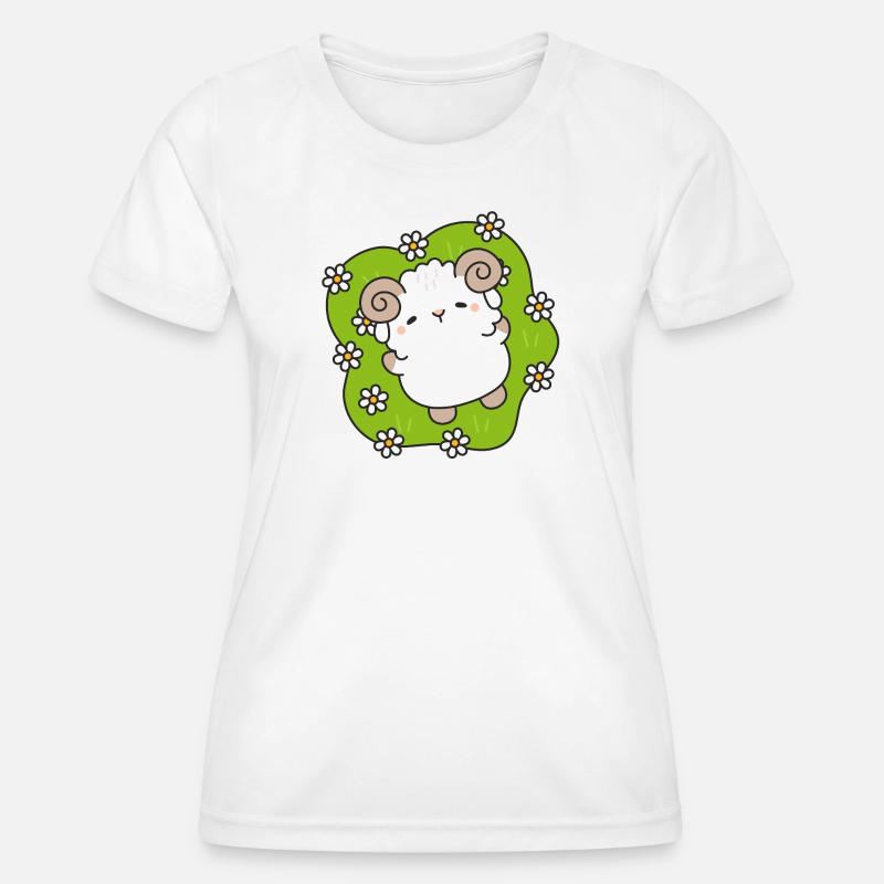 Enchanted sheep in spring - Women's Functional T-Shirt - white