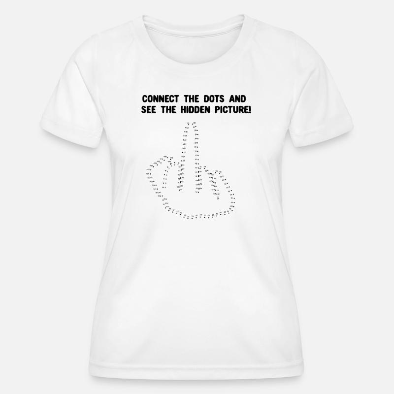 Connect the dots - Middle finger - Women's Functional T-Shirt - white
