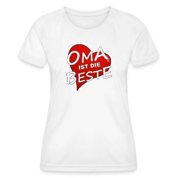 OMA IST DIE BESTE - Frauen Funktions-T-Shirt - Weiß - Vorne - AI Model Female 172 dark (172cm)