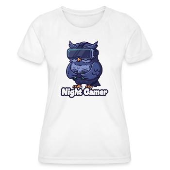 NightGamer Owl VR - Women's Functional T-Shirt - white - Front - AI Model Female 172 dark (172cm)