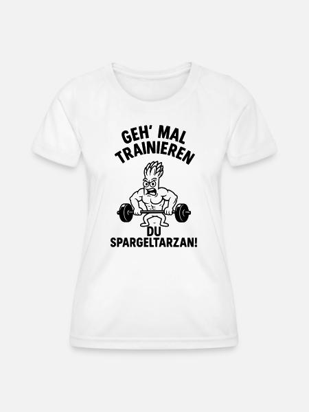 spargeltarzan trainieren - Frauen Funktions-T-Shirt - Weiß