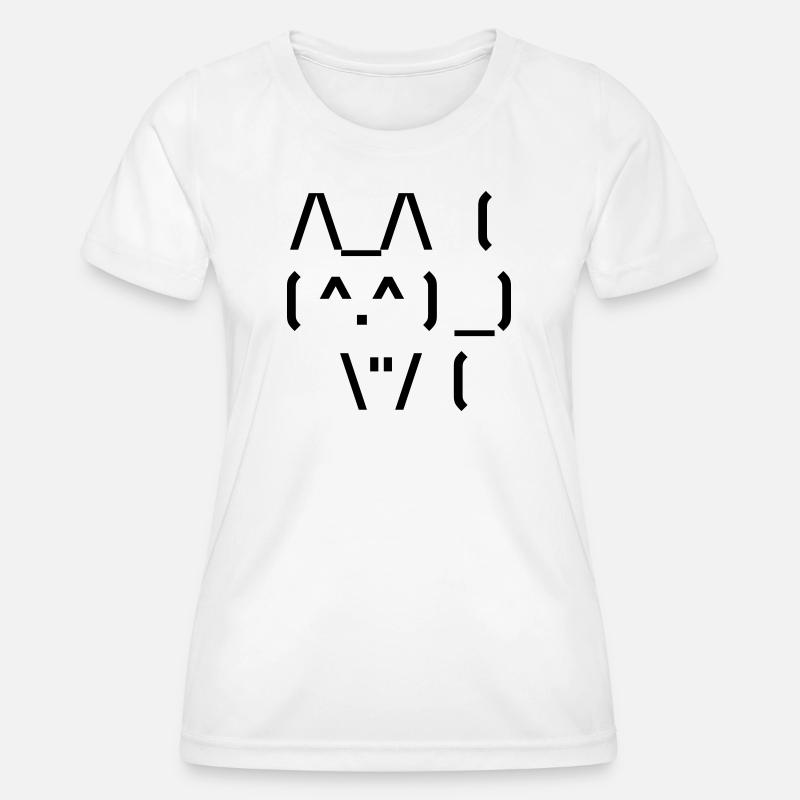 Cute Cat ASCII - Women's Functional T-Shirt - white